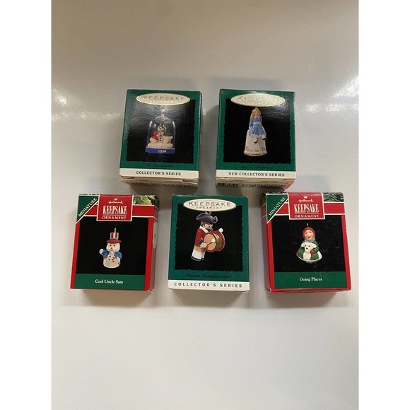 Lot of 5 Miniature Hallmark Ornaments - Picture 1 of 1